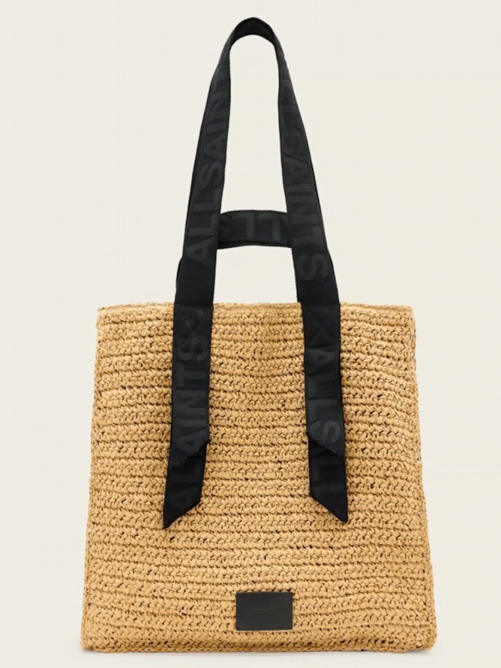 NWT AllSaints Tan Woven Tote Bag Lullah North/South Tote - Almond - Picture 12 of 12